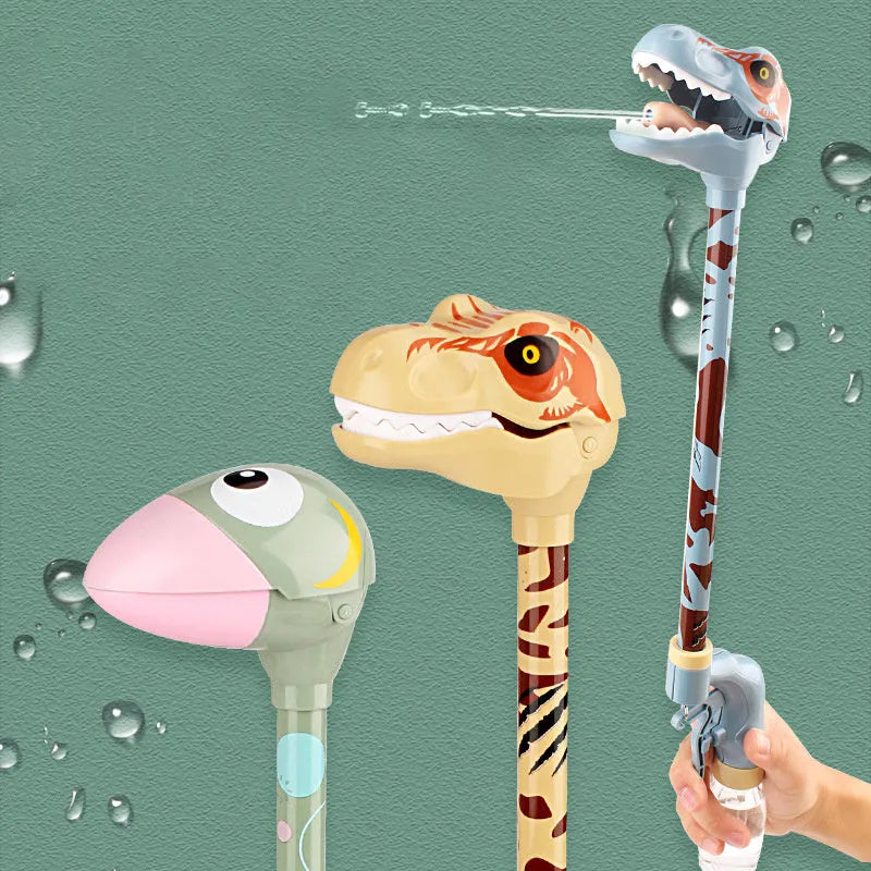 Dinosaur water gun toy 50cm soft foam squirt blaster for kids summer beach pool play pink