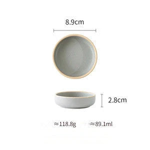 Matte ceramic plate set with sesame point glaze, microwave and dishwasher safe