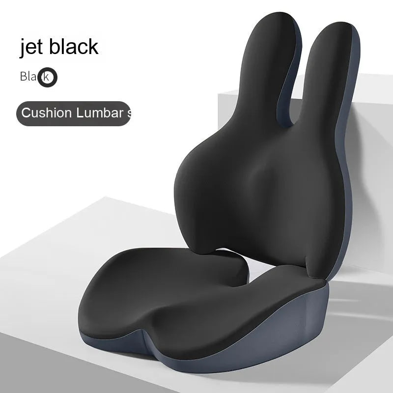 Car seat cushion set with main cushion and lumbar support pad in multiple colour options