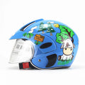 Children's kid helmet in blue with ABS hard shell, one size, side strip interface detail