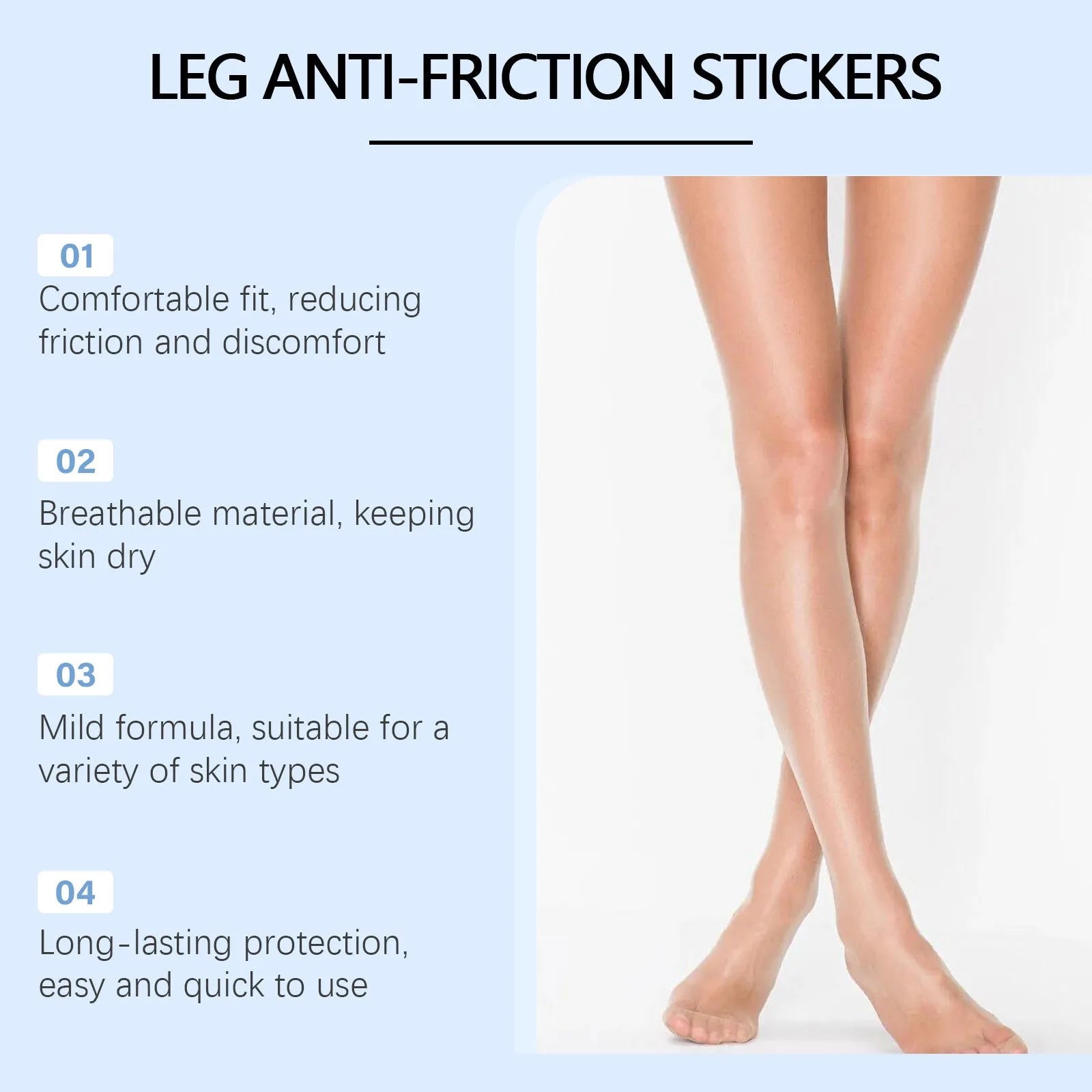 Transparent leg anti-wear gel protection patches in 10-piece pack for sports friction prevention