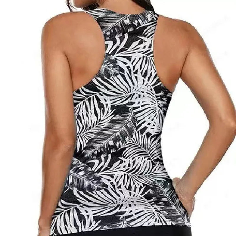 Women's split bow bikini swimsuit in polyester fabric on a mannequin.