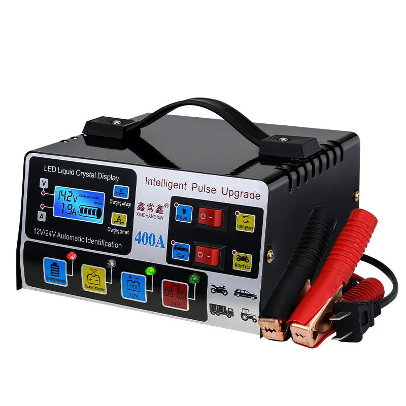 Liuxian 400A fully automatic truck battery charger 400W black with EU plug