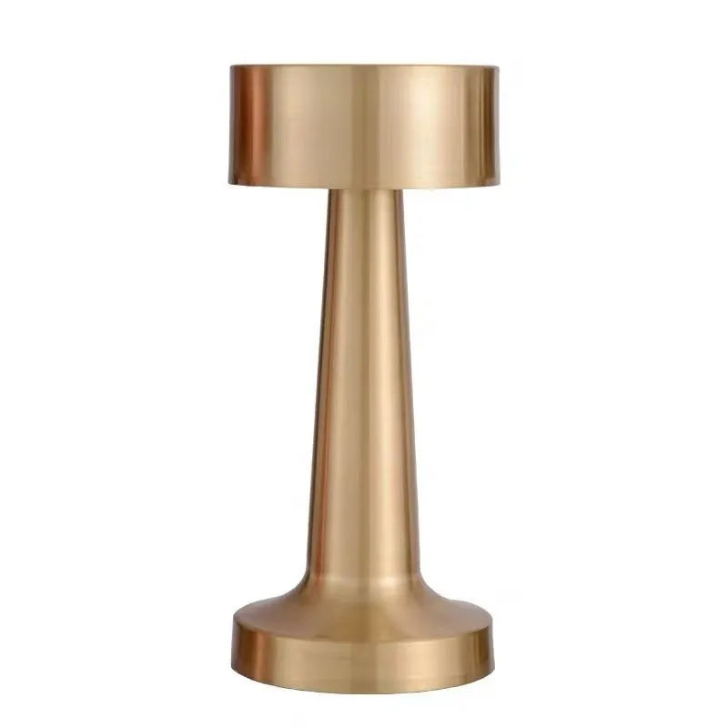 LED dumbbell creative night light in gold finish with acrylic top – modern minimalist desk lamp