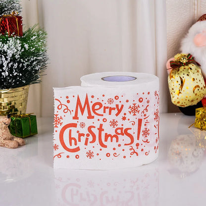 Festive Christmas toilet roll paper with Santa Claus design
