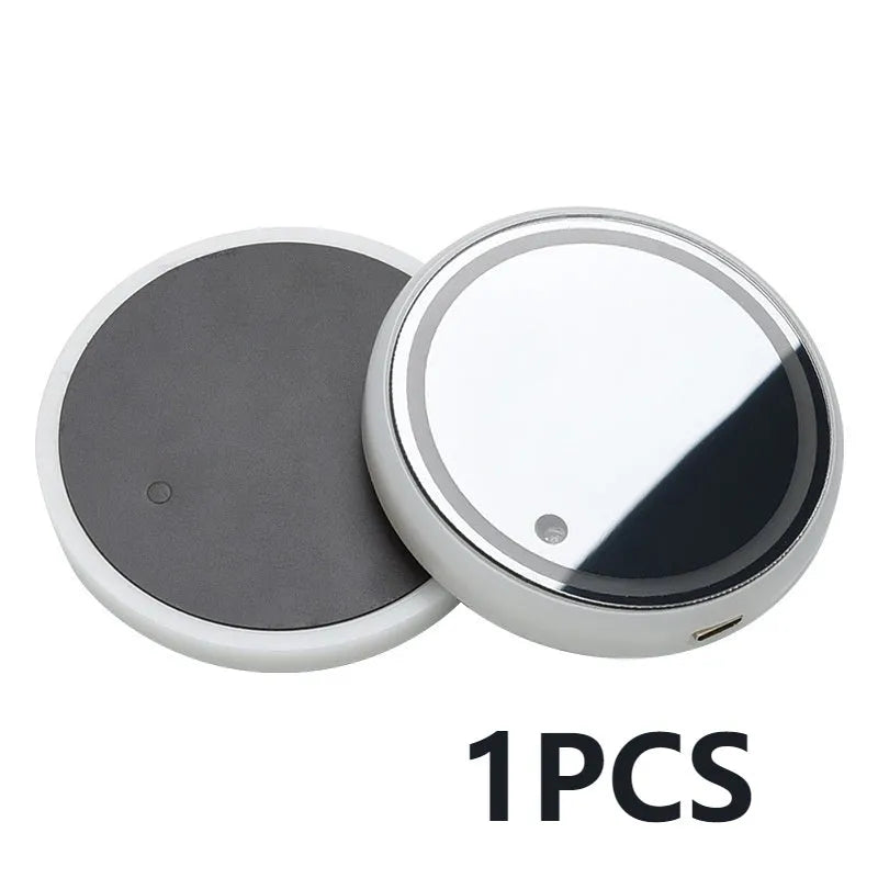 LED light-up car cup holder coaster showing seven colour options and non-slip surface