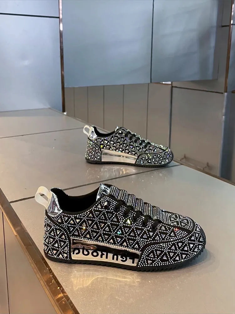 Men's slip-on breathable sneakers with mixed material upper and thick rubber sole, available in white, green, black, and orange