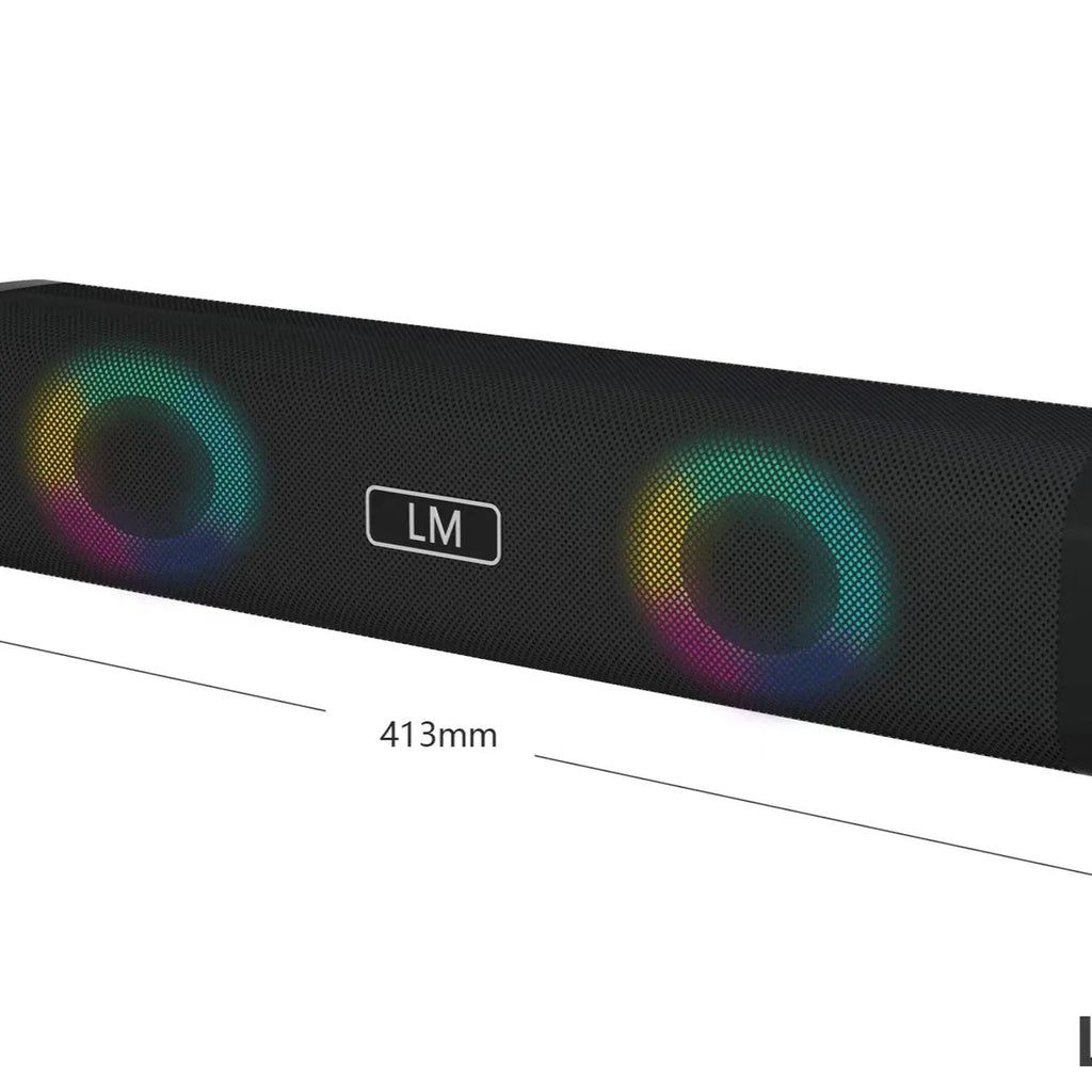 Wireless Bluetooth private speaker with colour light, black shell, plastic construction