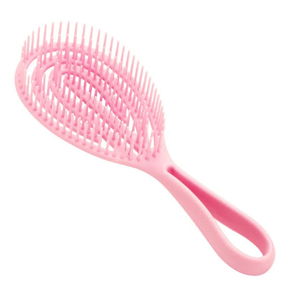 Curly Hair Soft Ribs Massage Comb in pink, purple, blue, and green for gentle detangling