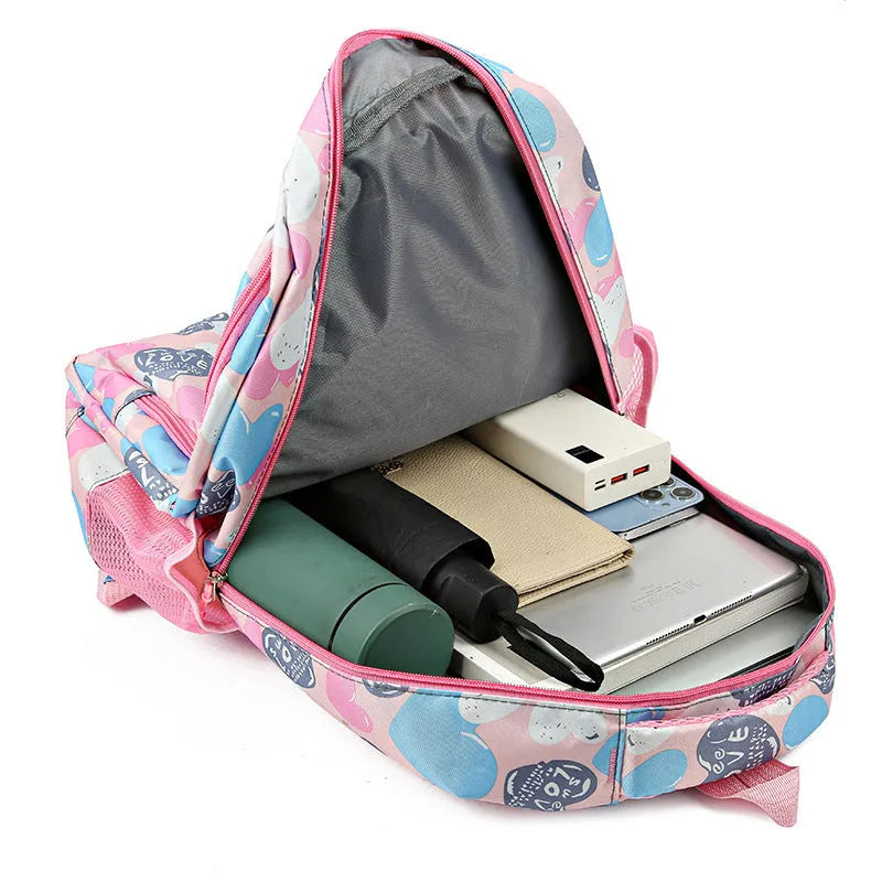 Student backpack in Oxford cloth with air pillow belt system available in multiple colours