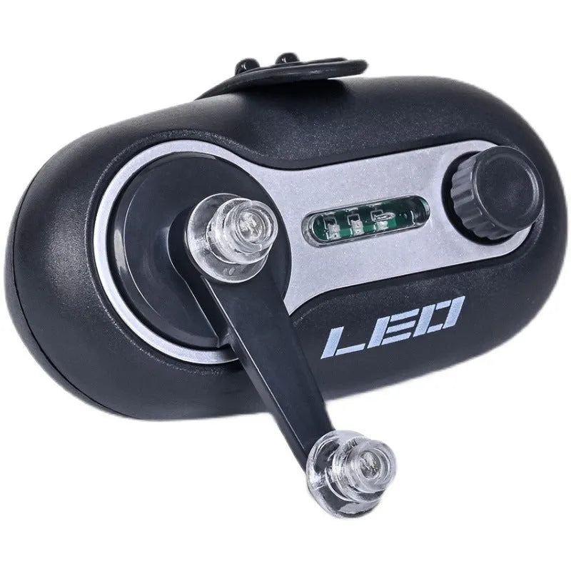 Telescopic fishing rod alarm with night fishing induction lamp in blue wheel style