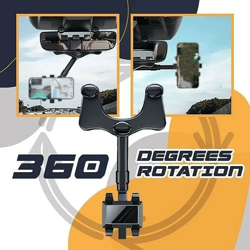 Car rearview mirror swivel navigation bracket in black with ABS plastic and nano-PU glue