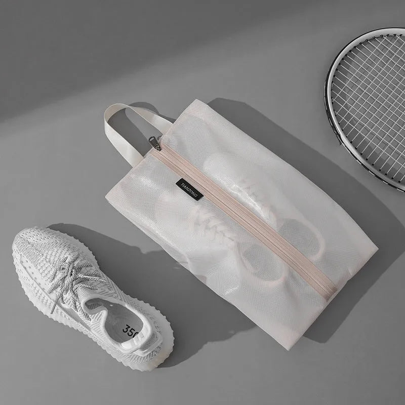 TPU protective film shoe buggy storage bag in beige, black, and gray with two sizes