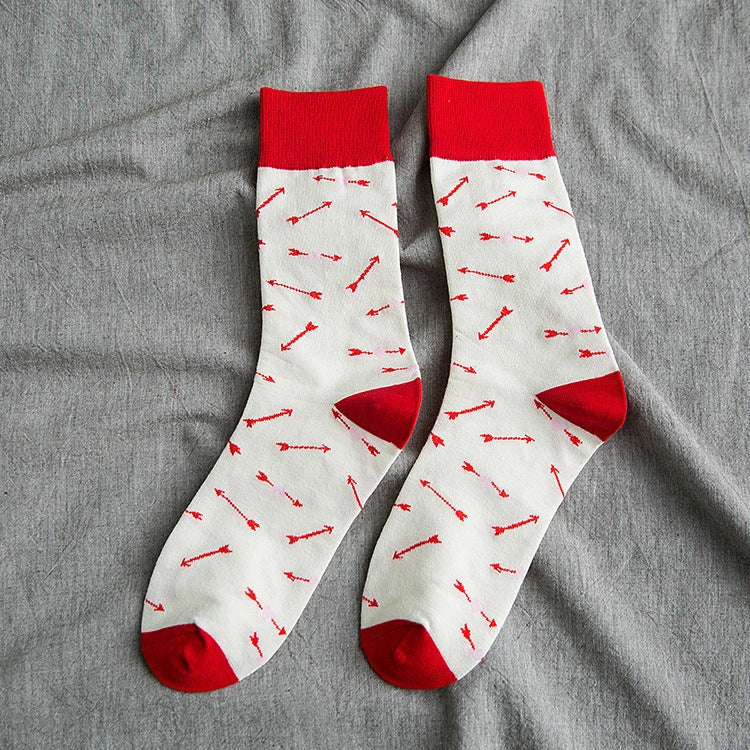 Women's cotton tube socks with cartoon animal designs in various colors