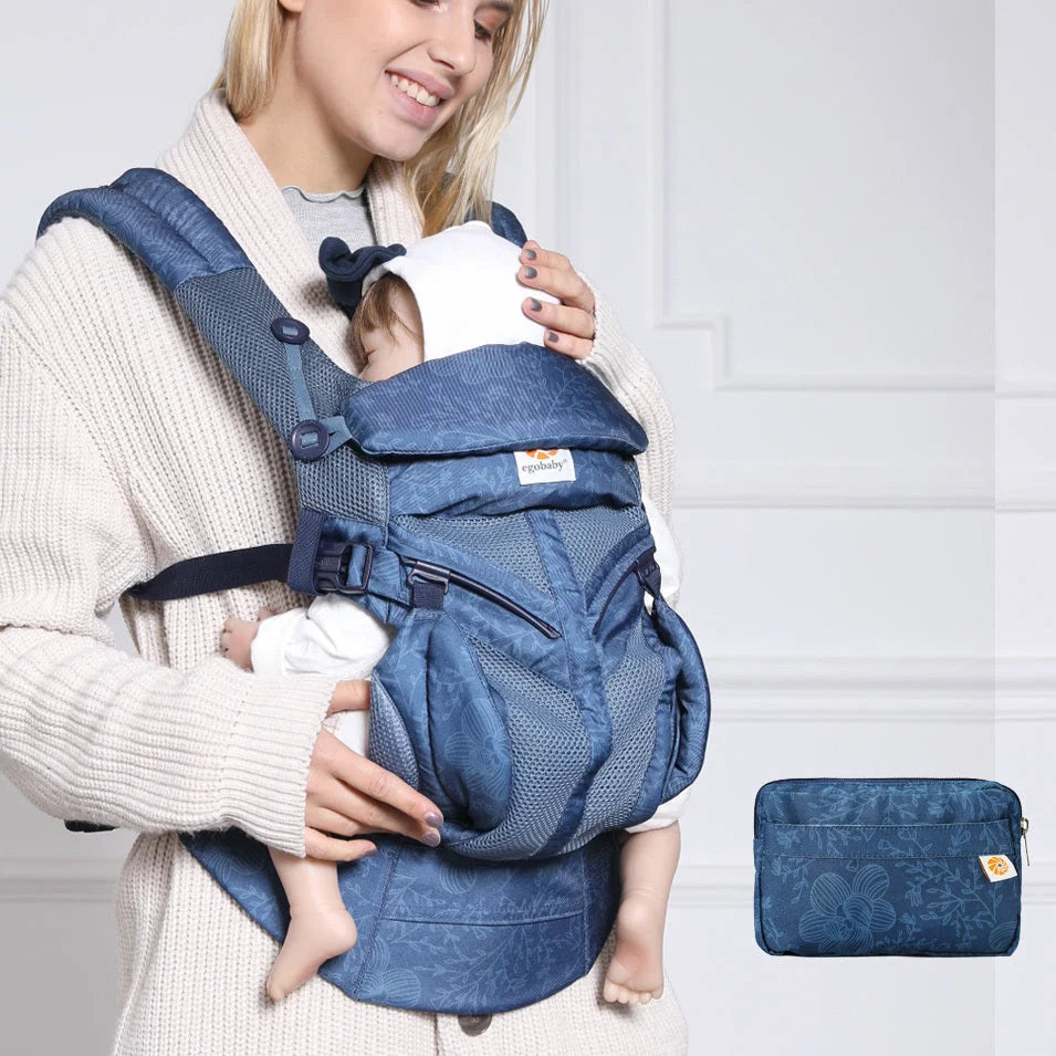 Multifunctional baby carrier in various colours with adjustable waistband and small bag