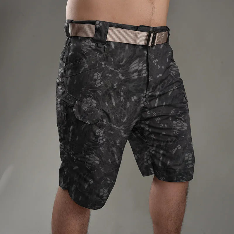IX7 Tactical Shorts in cotton blend fabric shown in camouflage pattern colour.