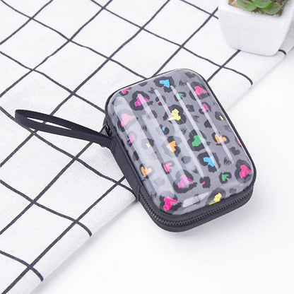 Tinplate coin purse with anime cartoon design and zipper opening