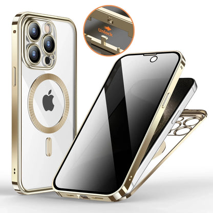 Metal buckle magnetic wireless charging full cover phone case for iPhone models in various colors