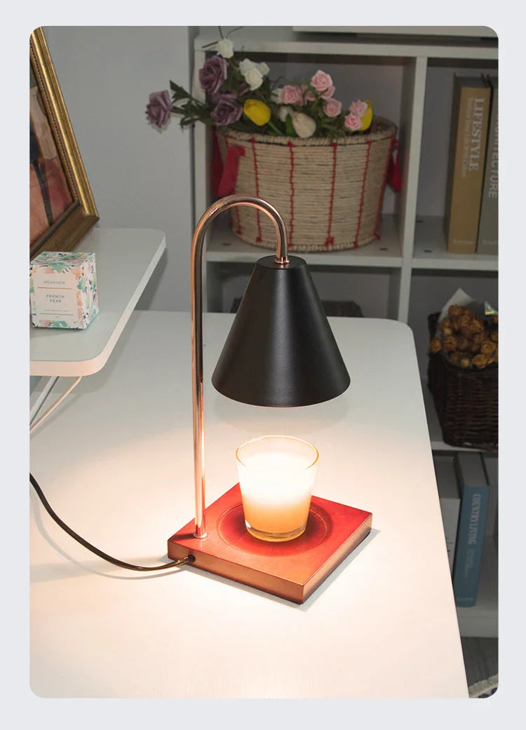 Versatile aromatherapy diffuser lamp with curvy stem, semi-matte finish, and adjustable soft halogen light for soothing fragrance and ambiance in Kiwi homes