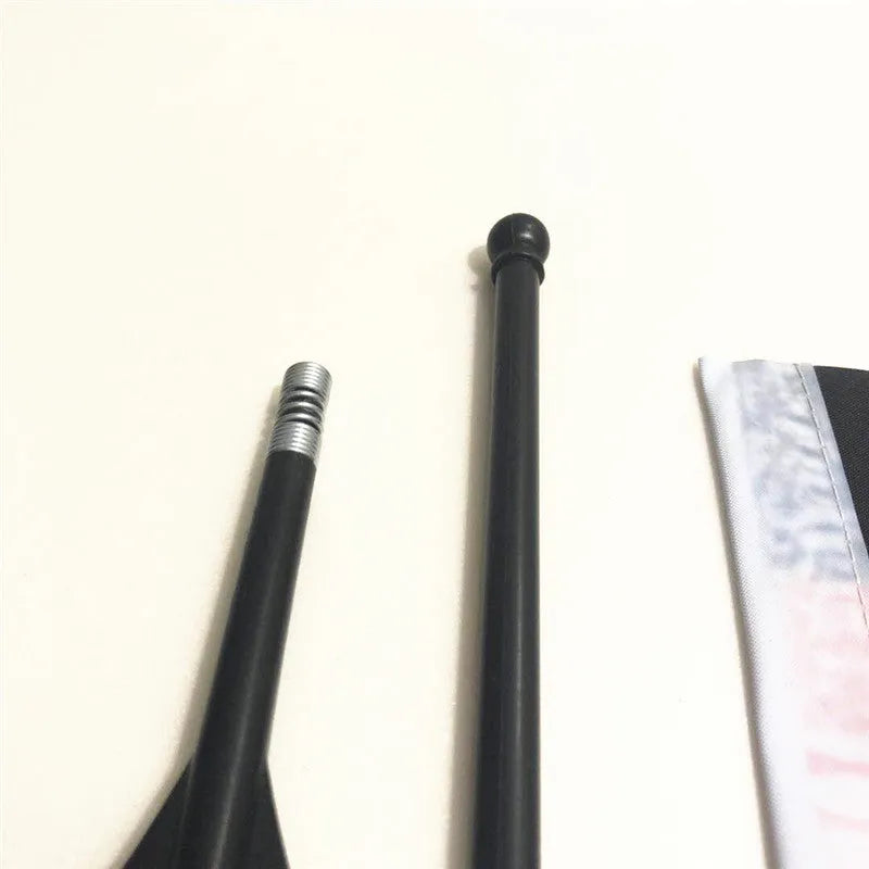 Cycling handlebar flag with plastic pole and polyester square fabric for bicycle mounting