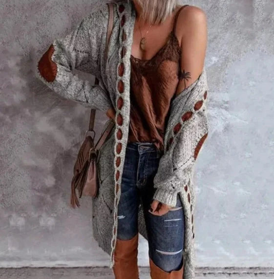 Grey knitwear sweater for winter warmth in various sizes