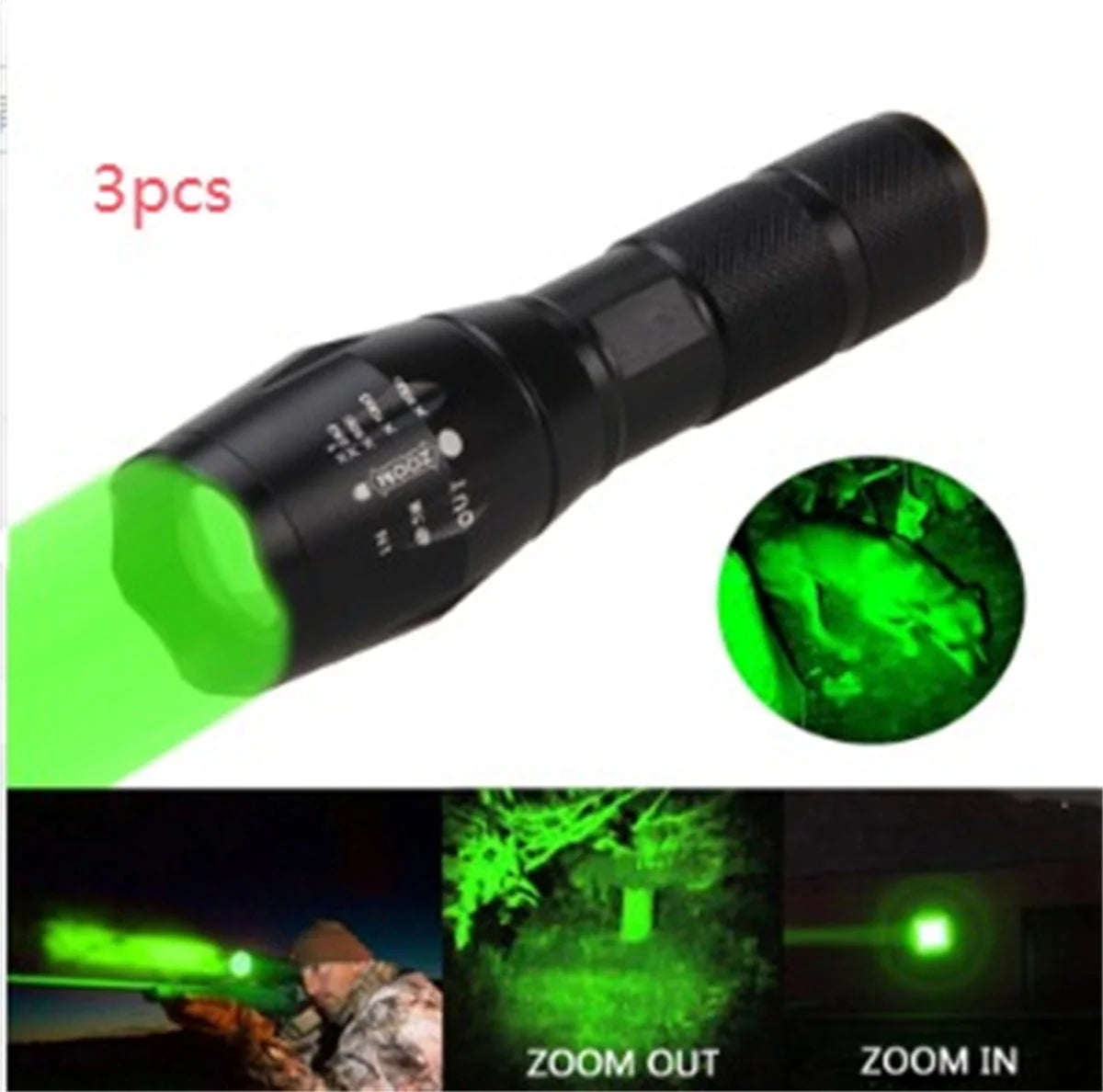 Portable Mini LED Zoom Flashlight with adjustable focus for outdoor use