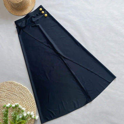 Women's one-piece swimsuit with matching skirt in high elasticity fabric for swimming and fitness