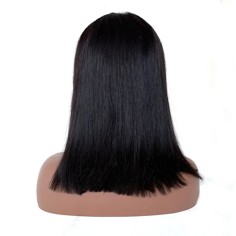Real human hair silk wig in 1B colour for ladies, available 8 to 16 inches