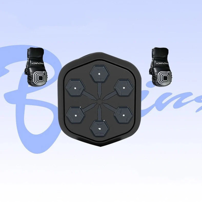 Black smart boxing machine with Bluetooth connectivity and 200kg strike capacity