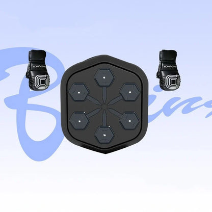 Black smart boxing machine with Bluetooth connectivity and 200kg strike capacity