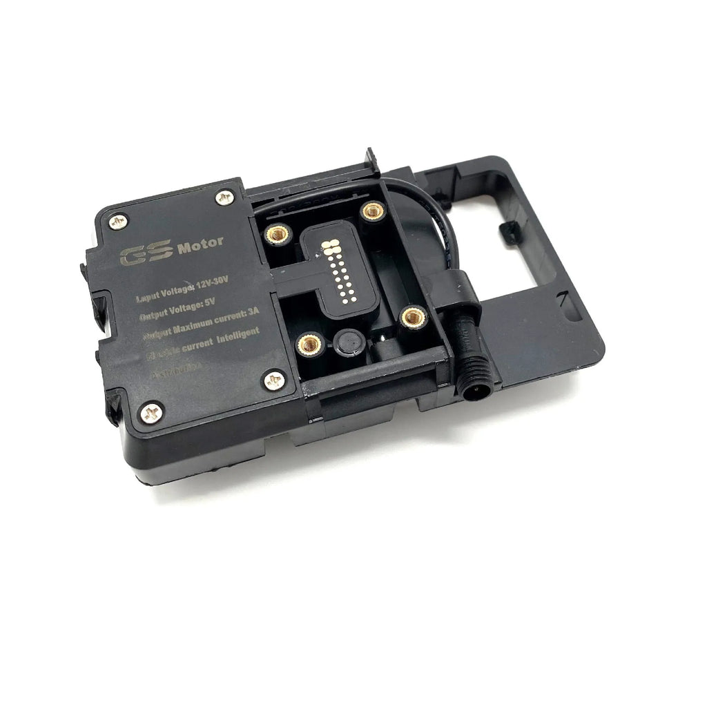 Black ABS plastic phone navigation bracket for BMW R1200GS and R1250GS motorcycles