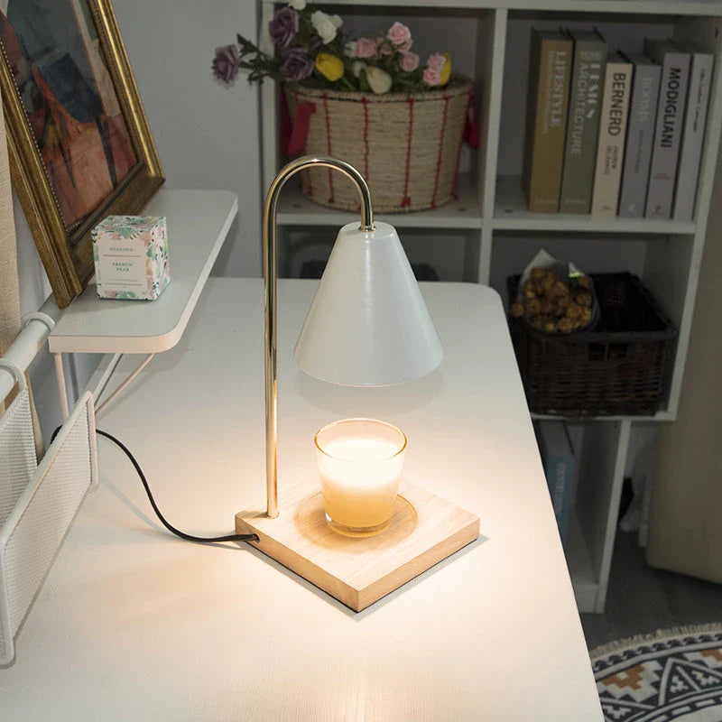 Versatile aromatherapy diffuser lamp with curvy stem, semi-matte finish, and adjustable soft halogen light for soothing fragrance and ambiance in Kiwi homes