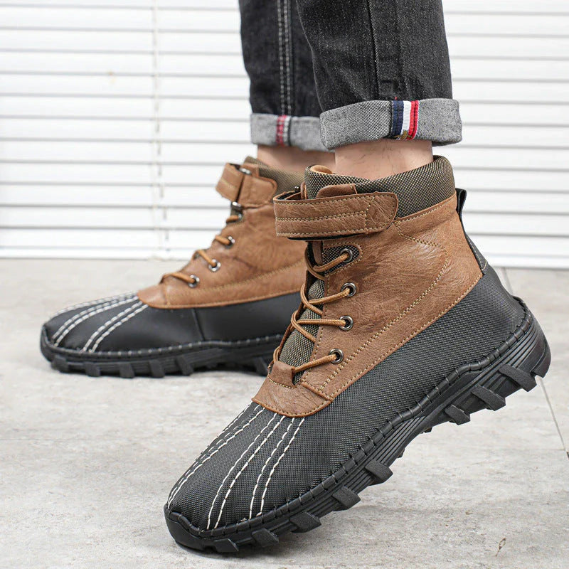 Warm and stylish fleece-lined winter boots in various colors and sizes, designed for cold-weather comfort and traction