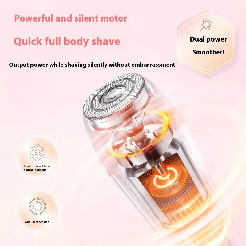 Hair removal device with digital display, USB rechargeable, removable cutter head, rose gold colour