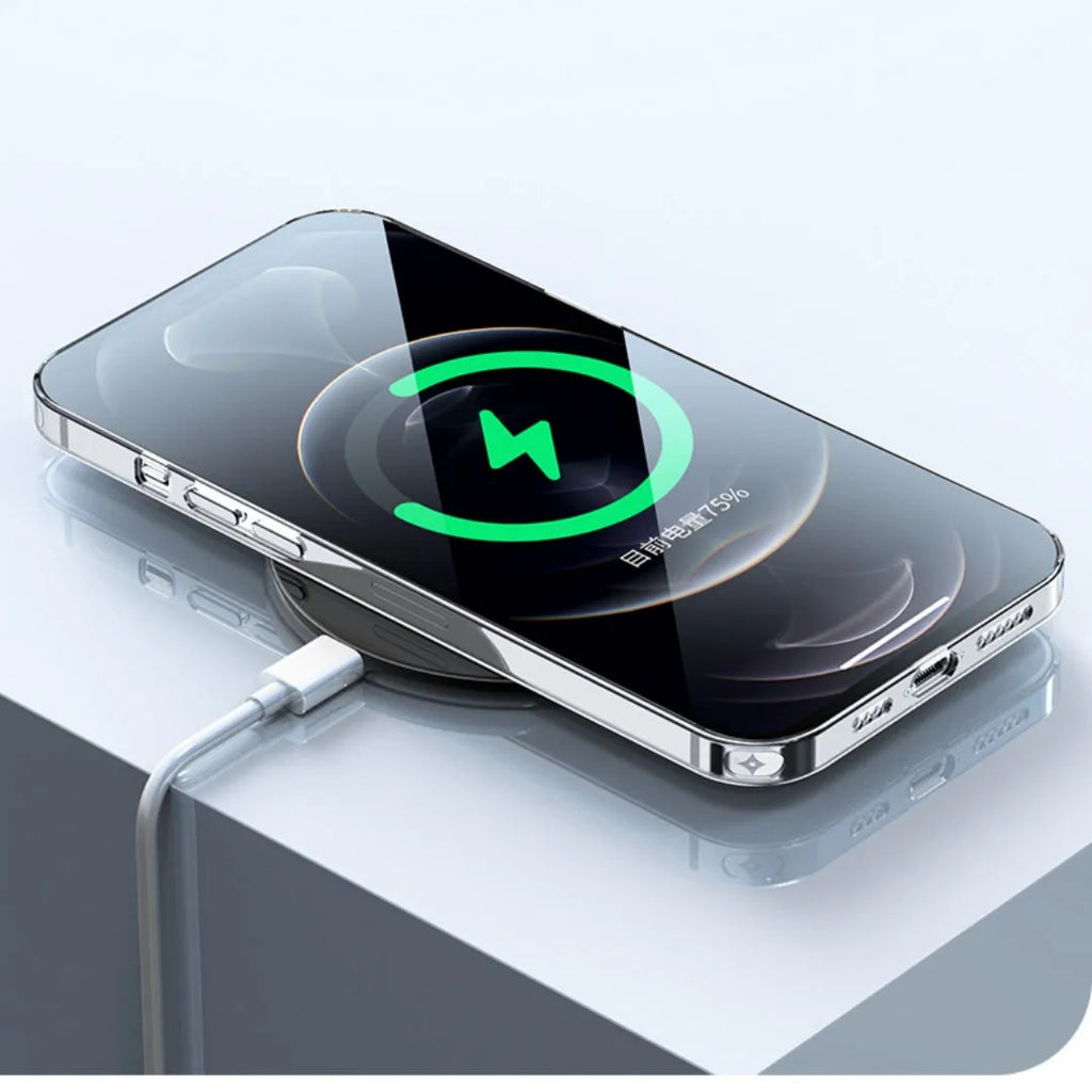 Fully transparent silicone TPU phone case for iPhone showing back cover protection in clear finish