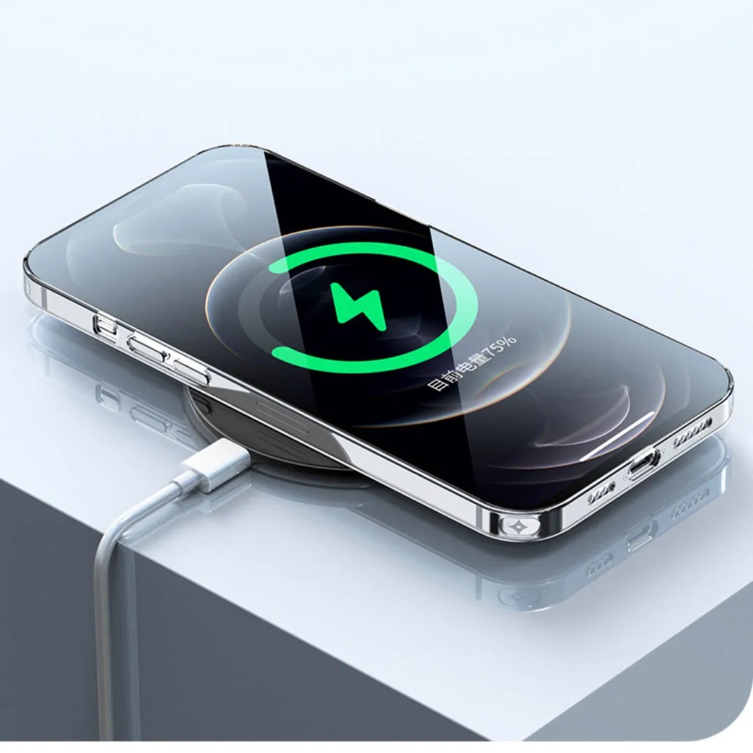 Fully transparent silicone TPU phone case for iPhone showing back cover protection in clear finish