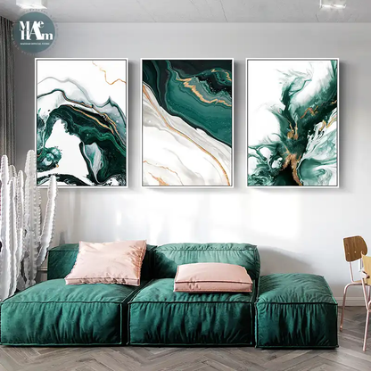 Teal canvas art painting with calming hues that promote mental and spiritual balance