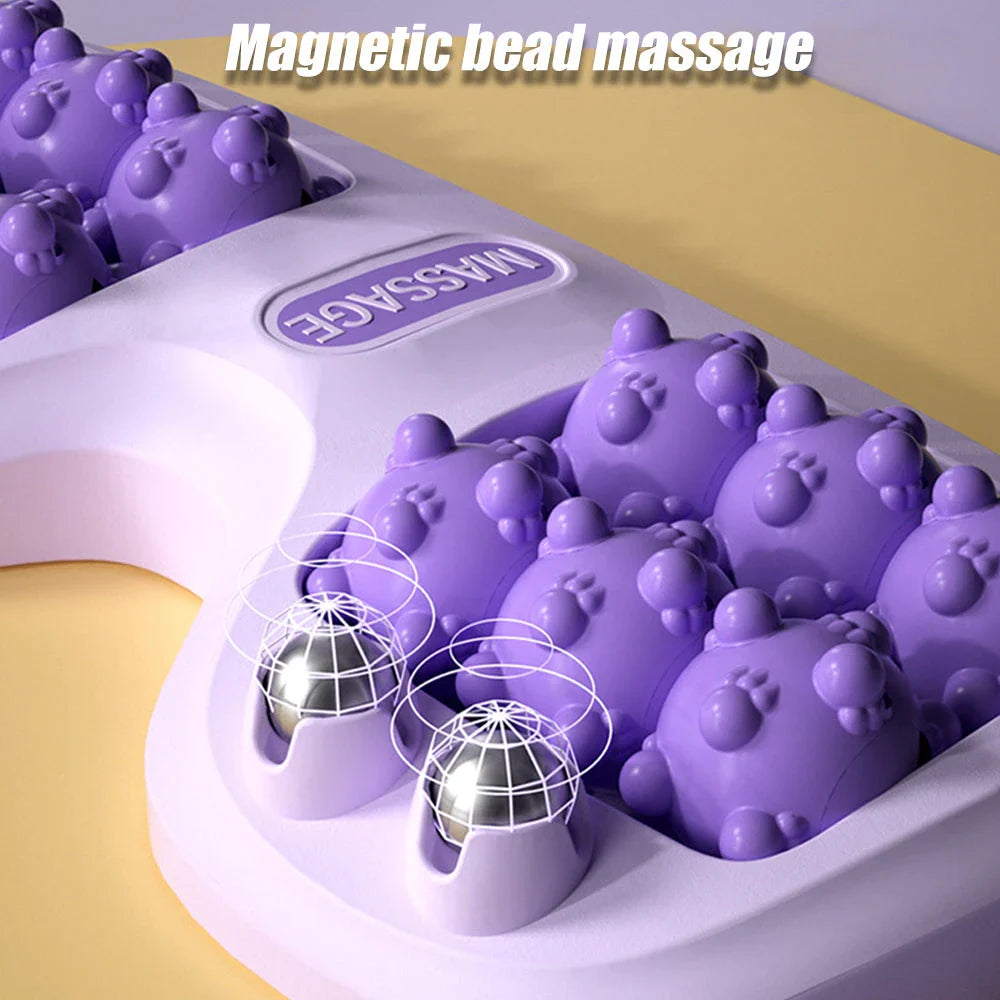 Dual Foot Massager Roller with ABS Plastic & Magnetic Beads for Soothing Foot Massage and Reflexology Therapy