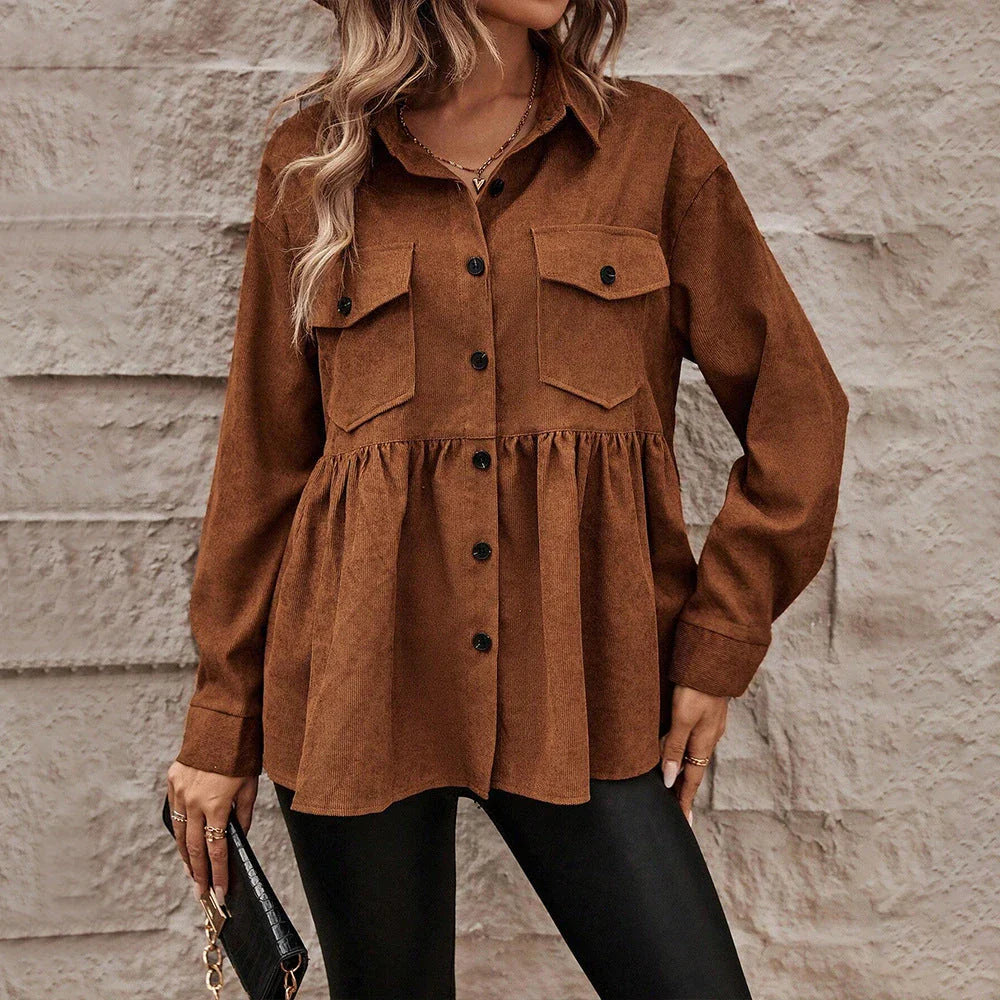 Comfy Commute Cardigan Top in Brown - Premium Polyester Long Sleeve Cardigan for Everyday New Zealand Wear