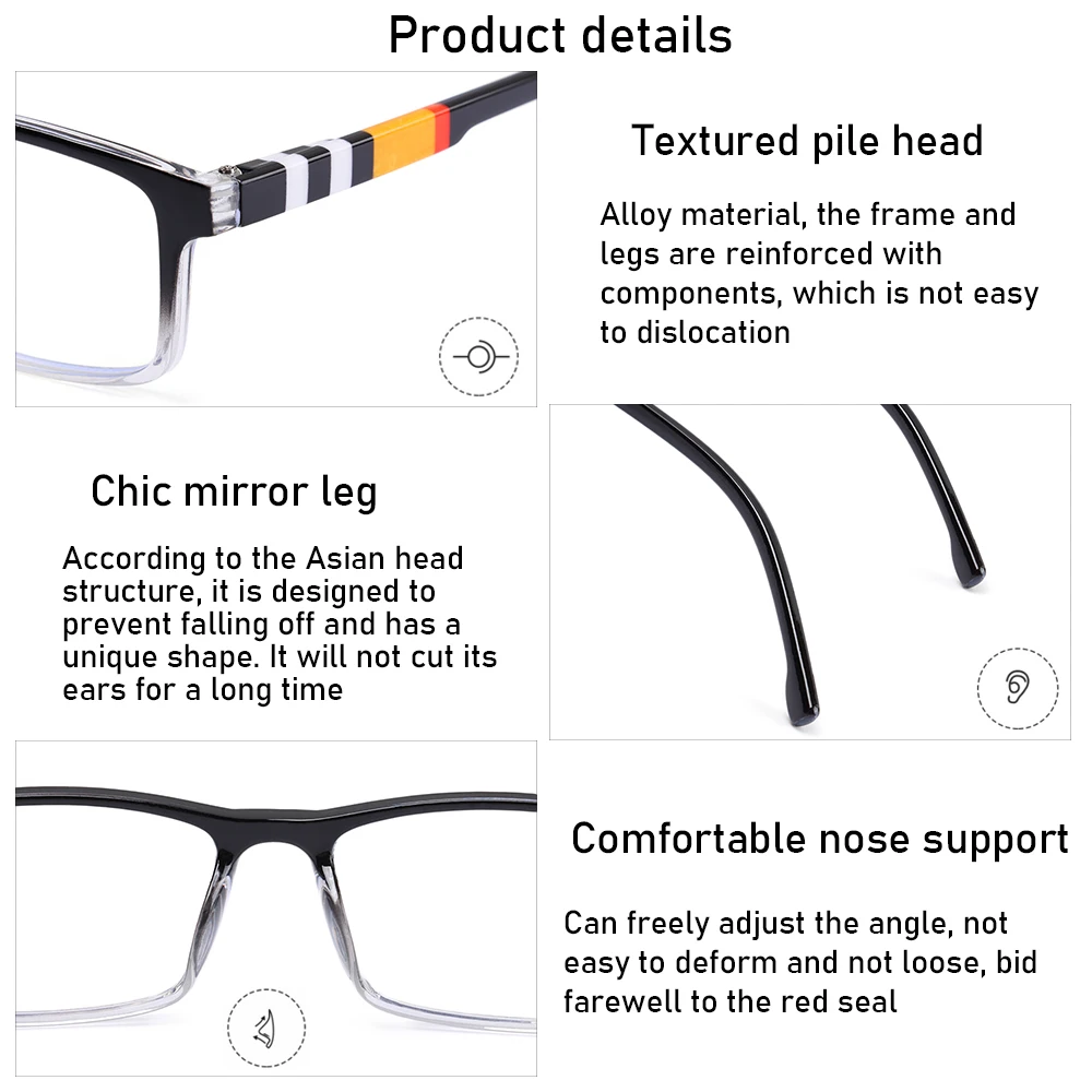 Fashionable Anti-Blue Light Ultra Comfortable Reading Glasses with sleek, stylish frames in a variety of colours