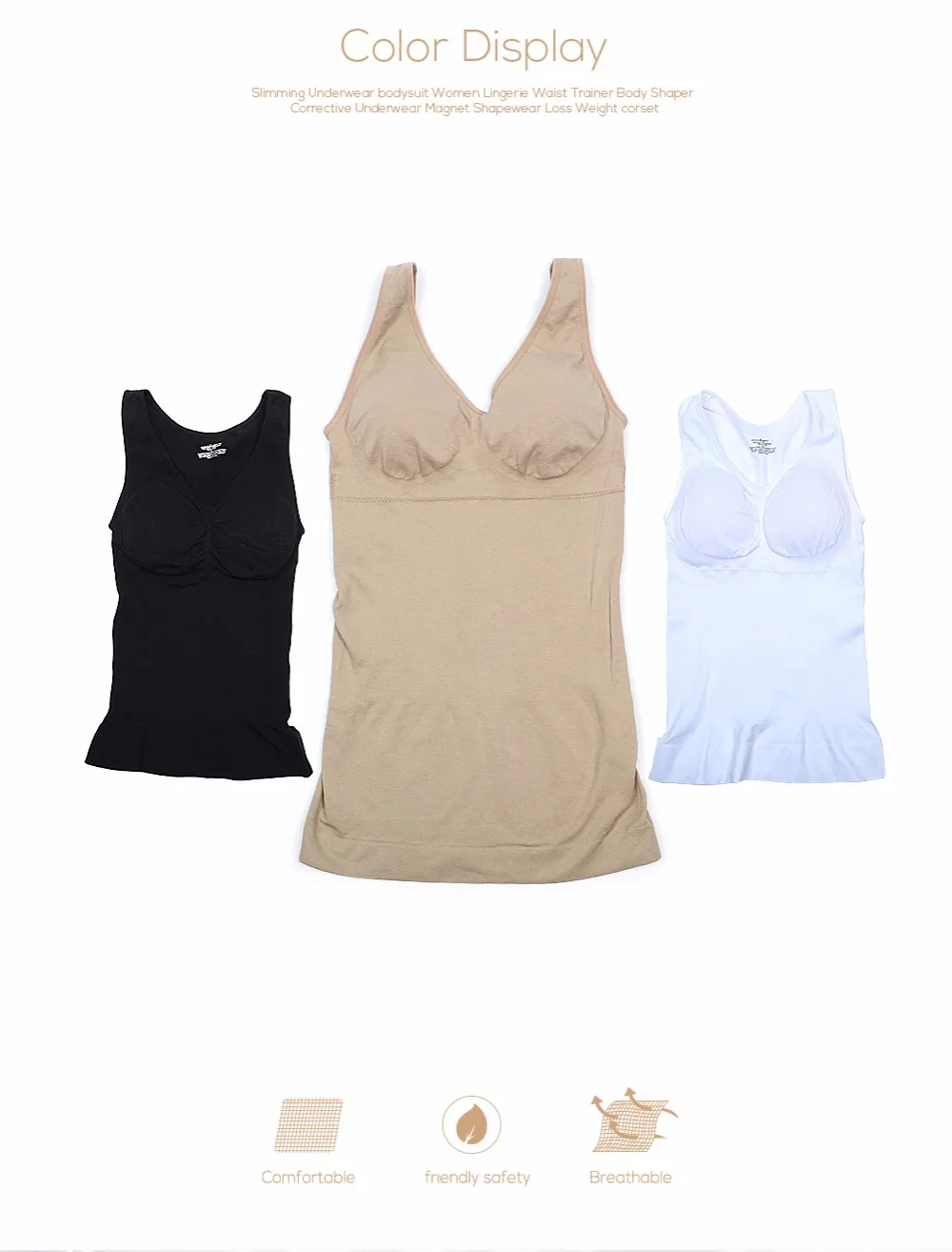 Women's slimming camisole with targeted compression and seamless design for a flattering, streamlined silhouette.