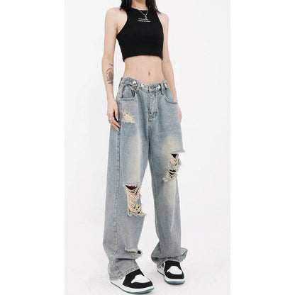 Stylish wide-leg gradient wash jeans with high-waist design, practical features, and edgy street-style vibe for the modern Kiwi woman