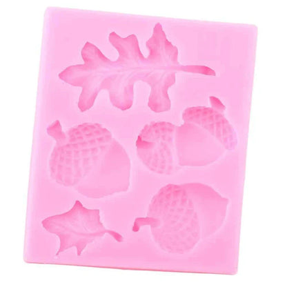 Autumn Forest Cake Decorating Mold - Silicone mold for creating intricate leaf and tree designs on cakes, cupcakes, and other baked goods