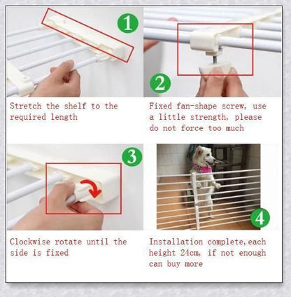 Fully Adjustable Retractable Indoor Pet Barrier with Durable Plastic-Coated Iron Pipe Construction