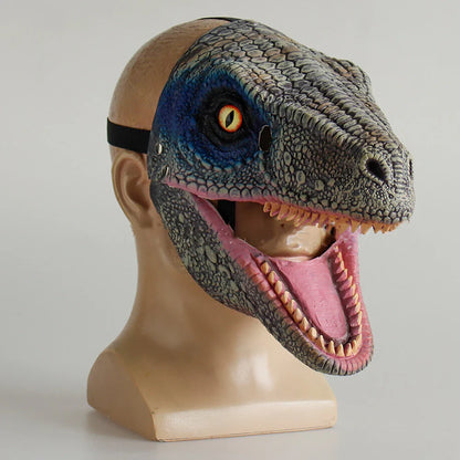 Creepy dinosaur mask with movable mouth, perfect for Halloween costumes and parties