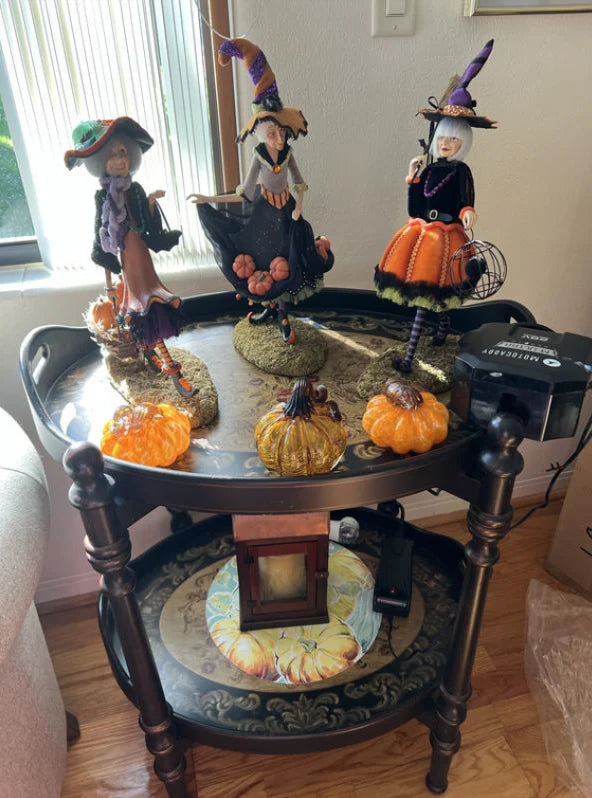 Enchanting Witch Figurine, a captivating tabletop decoration for Kiwi Halloween celebrations