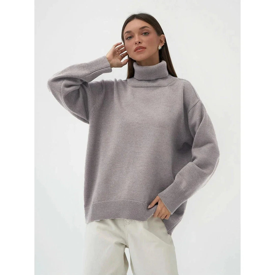 Cosy oversized knitted jumper in blue, perfect for staying warm and comfortable on chilly Kiwi days