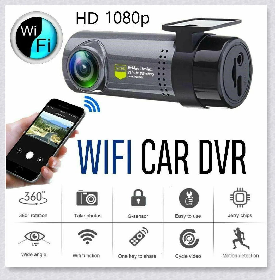 Compact wireless dash cam with 1080p full HD video, 170-degree wide-angle lens, and mobile app control for Kiwi drivers