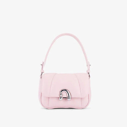 Premium sheep leather crossbody bag in beige color with hobo shape and secure lock closure for Kiwi women