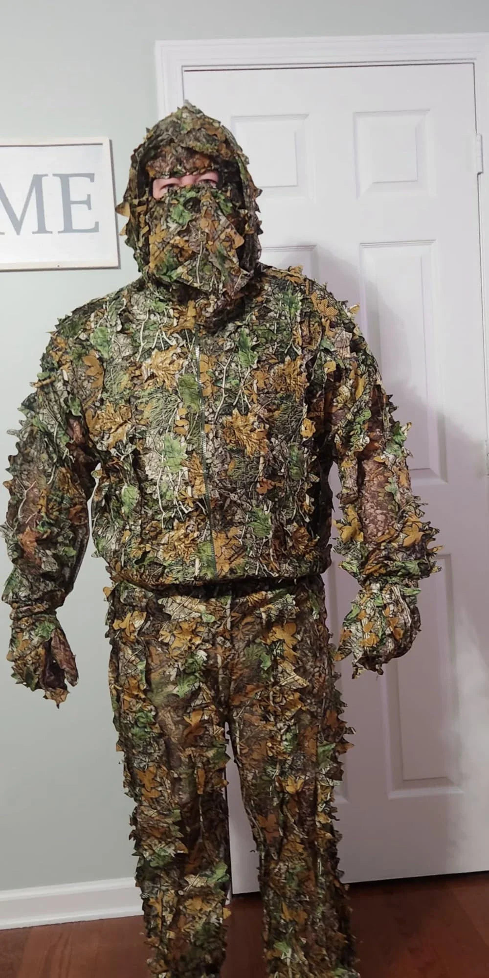 Ghillie Camouflage Camo Suit with 3D leafy design for superior concealment and all-weather performance